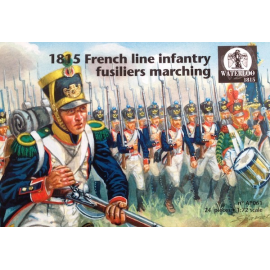1815 French Line Infantry Fuseliers marcheren x 24 stuks Figuren