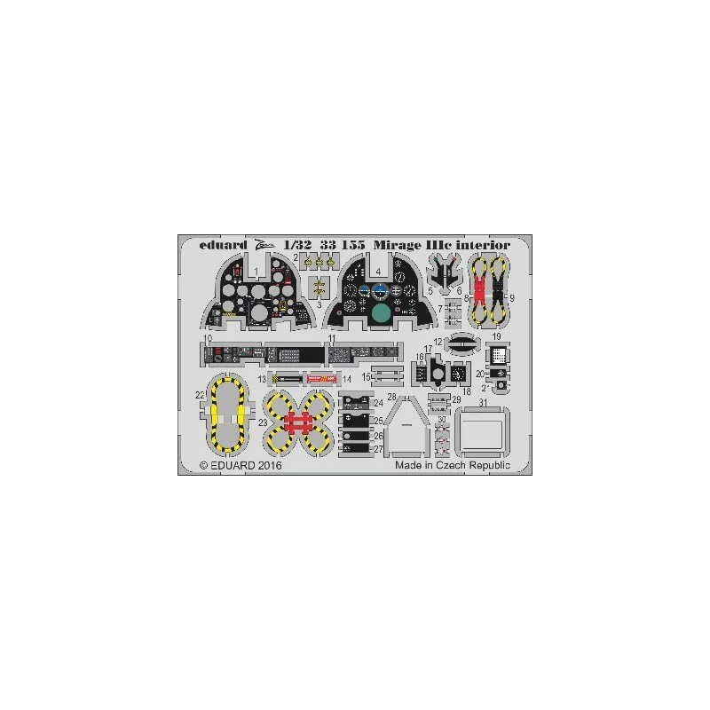 Dassault Mirage IIIc interior 1/32 (designed to be used with Italeri kits)