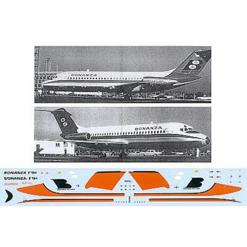 Douglas DC-9-10 BONANZA Air Lines Fun Jet N945L. Orange/black cheat line