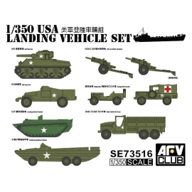 USA Landing Vehicle SetNieuwe gereedschappen. Set bestaat uit M4 Sherman, M3 Scout Car, LVT Landing Vehicle Tracked, DUKW, 105 m