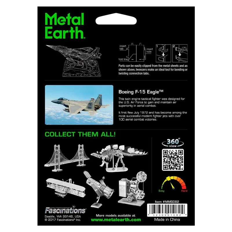 Metal Earth - 5061082 - Maquette 3D - Aviation - F-15 - 8,72 x 5