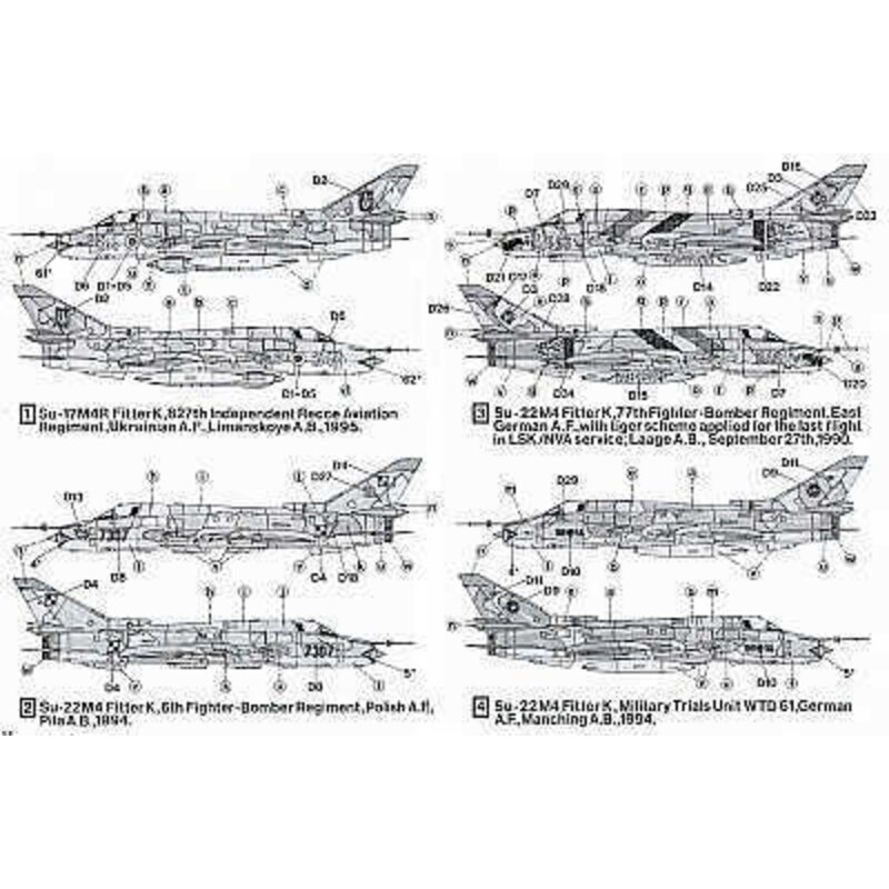 Sukhoi Su-17M/22 M4 Fitter K (4) Red 7307 6th FB Regt. Polish Air Force Yellow 34 827 Ind. reconnaissance Av. Regt. Ukaranian Ai