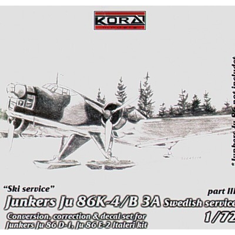 Junkers Ju 86K/B 3A Swedish service part III Ski Service (designed to be assembled with model kits from Italeri)