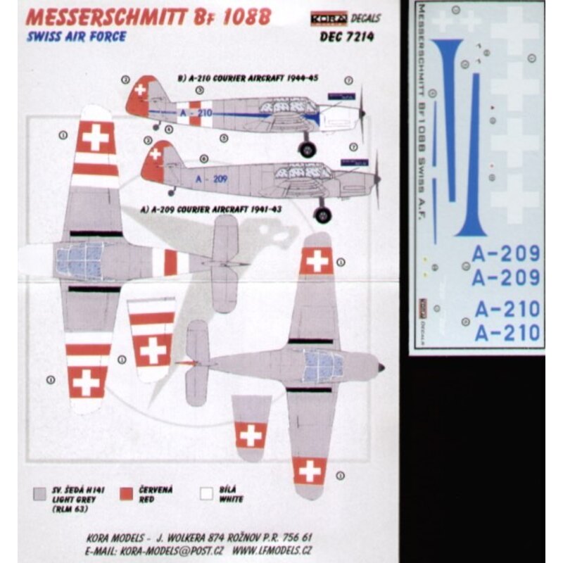 Messerschmitt Bf 108B (2) A-209 or A-210 Swiss Air Force with resin detail parts