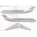 Douglas DC-9-21/-32/-33/-41. SAS Scandinavian Airline System. Markings Registrations Names etc for all aircraft in delivery sche