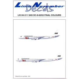 Douglas DC-8-62/63 SAS Final colours. Only 5 painted in this scheme and all registrations are included