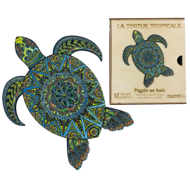 Tropische schildpad houten puzzel 