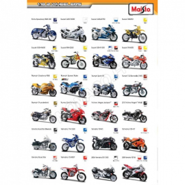 24 STUKS DISPLAY: "WHEELER" MOTORFIETSEN Miniaturen van motoren