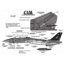 Grumman F-14A (1) 161621 NF/100 VF-154 Black Knights USS Independence 1996 double sheet