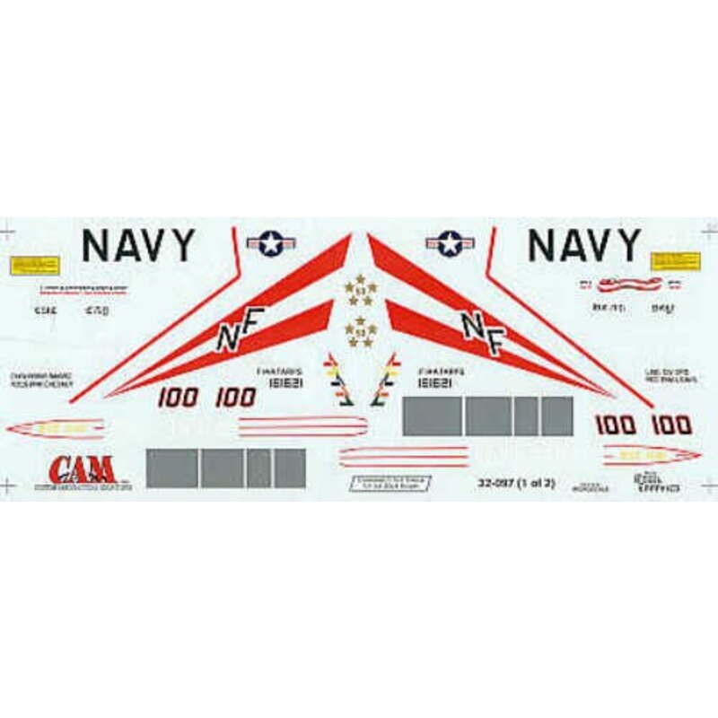 Grumman F-14A (1) 161621 NF/100 VF-154 Black Knights USS Independence 1996 double sheet