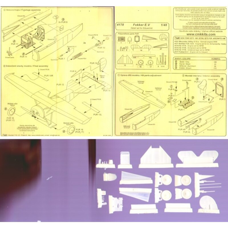 Fokker E.V detail set (designed to be assembled with model kits from Eduard)