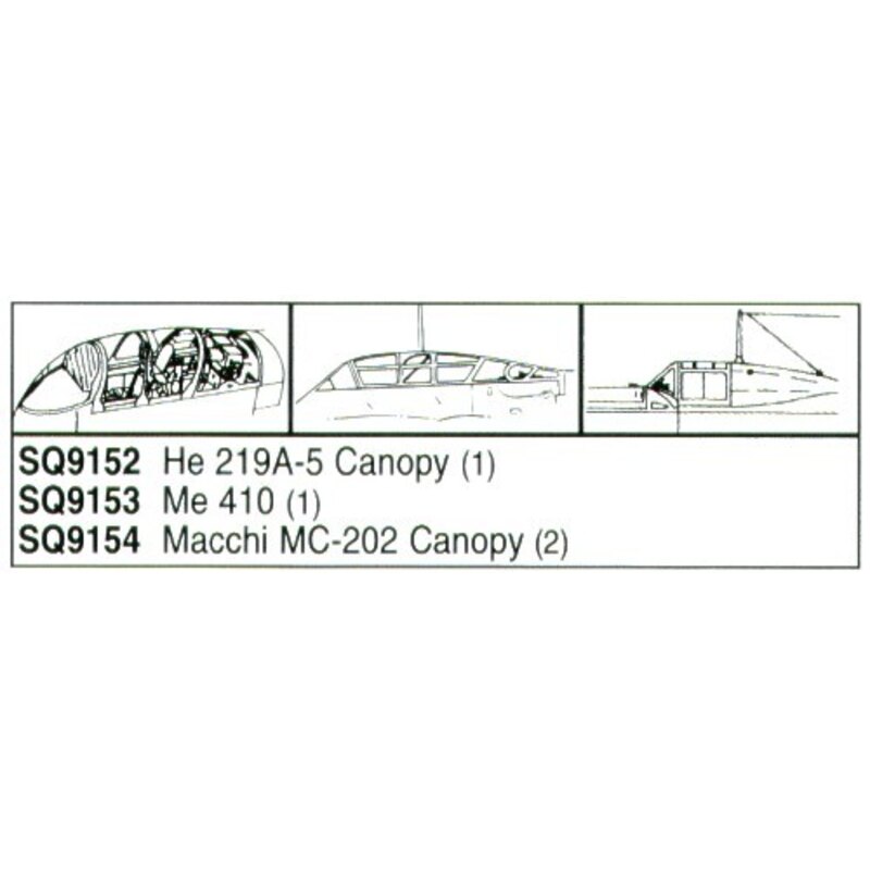 Macchi C.202 canopy x 2 (designed to be assembled with model kits from Hasegawa)