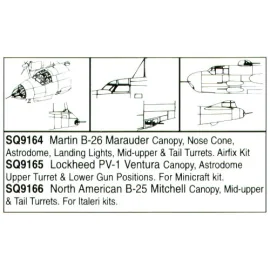 Martin B-26 Marauder Nose Cone/canopy/Turrets/Astrodome (designed to be assembled with model kits from Airfix)