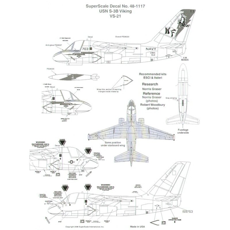 Lockheed S-3B Viking (1) 160605 NF/703 VS-21 Fighting Redtails low visibility grey markings