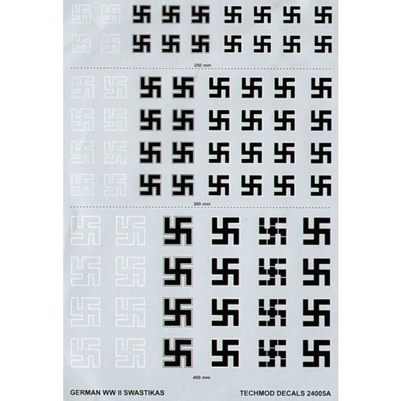 Luftwaffe WWII Swastikas. 3 sizes and 6 styles