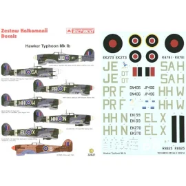 Hawker Typhoon Mk.Ib (7) EK273 JE-DT 195 Squadron S/L Don Taylor Ludham 1943 R8781 SA-H 486 Squadron Sgt K.G.Taylor-Cannon White