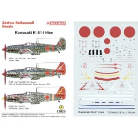 Kawasaki Ki-61-1 Hein (3) Red 295 244 Sentai. Two different schemes Red 43 24 Sentai Japan 1944