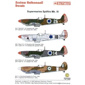 Supermarine Spitfire Mk.IX in Israeli and Egyptian Service. (4) White 26 Dark Earth/Dark Green/Med Sea Grey White 14 Dark Green/