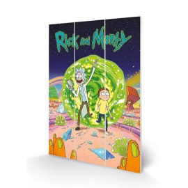 RICK & MORTY - Portaal - Houtsnede 20x29,5cm 