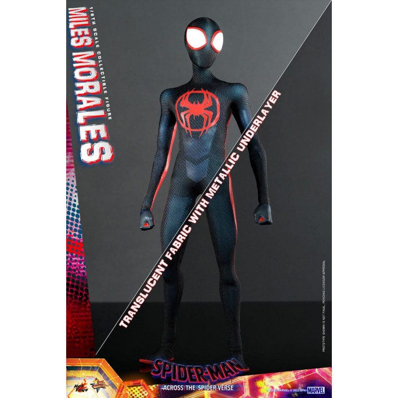 Spider-Man: Across the Spider-Verse, figurine deluxe Miles Morales Toile  tournante de 15 cm