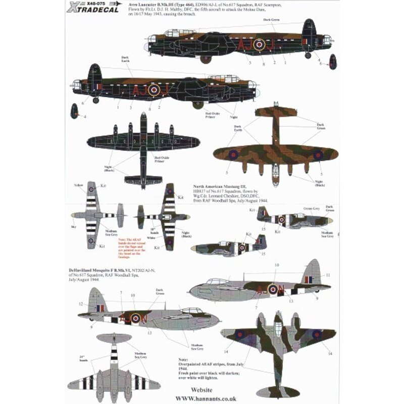 617 (Dambusters) Squadron 1943-2008 (7) Avro Lancaster B.Mk.III ED906 AJ-J Fl.Lt D.J.H Maltby DFC the fifth Lanc to attack the M