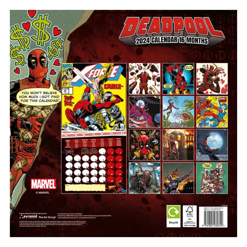  Marvel calendar 2024 Deadpool in 1001hobbies (Num.24034)