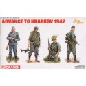 Advance To Kharkov 1942. 4 German Infantry figures