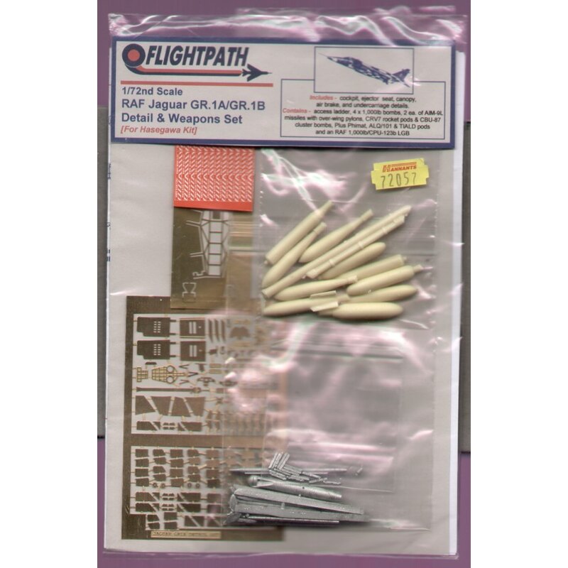 RAF Sepecat Jaguar Detail Set includes ladder and resin weapons (designed to be used with model kits from Hasegawa)