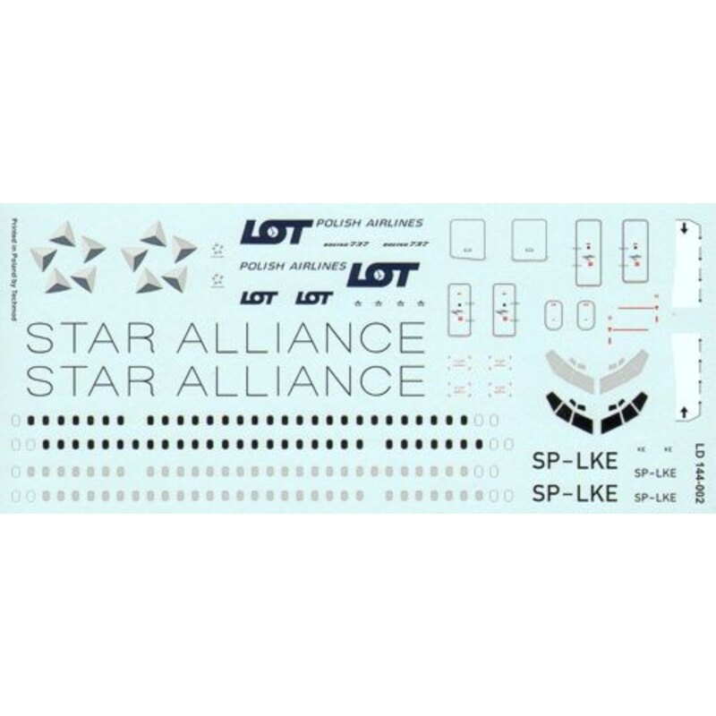 Sticker Boeing 737-500 PLL LOT Star Alliance Polish Airlines Lima Oscar Decals