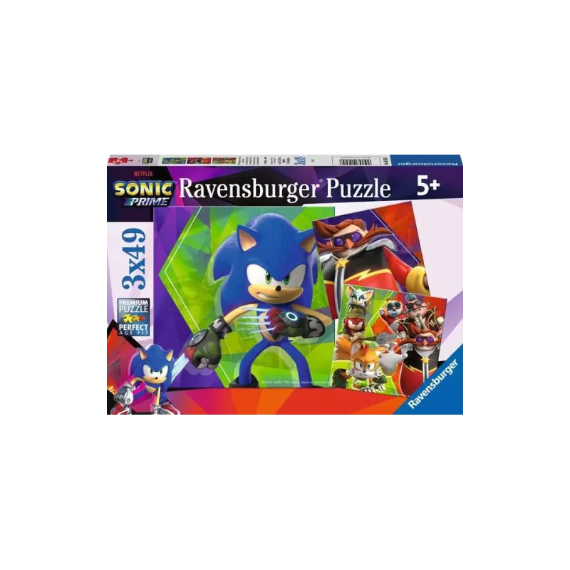 SONIC PRIME - The Adventures of Sonic - 3 Puzzle 49P Puzzel 