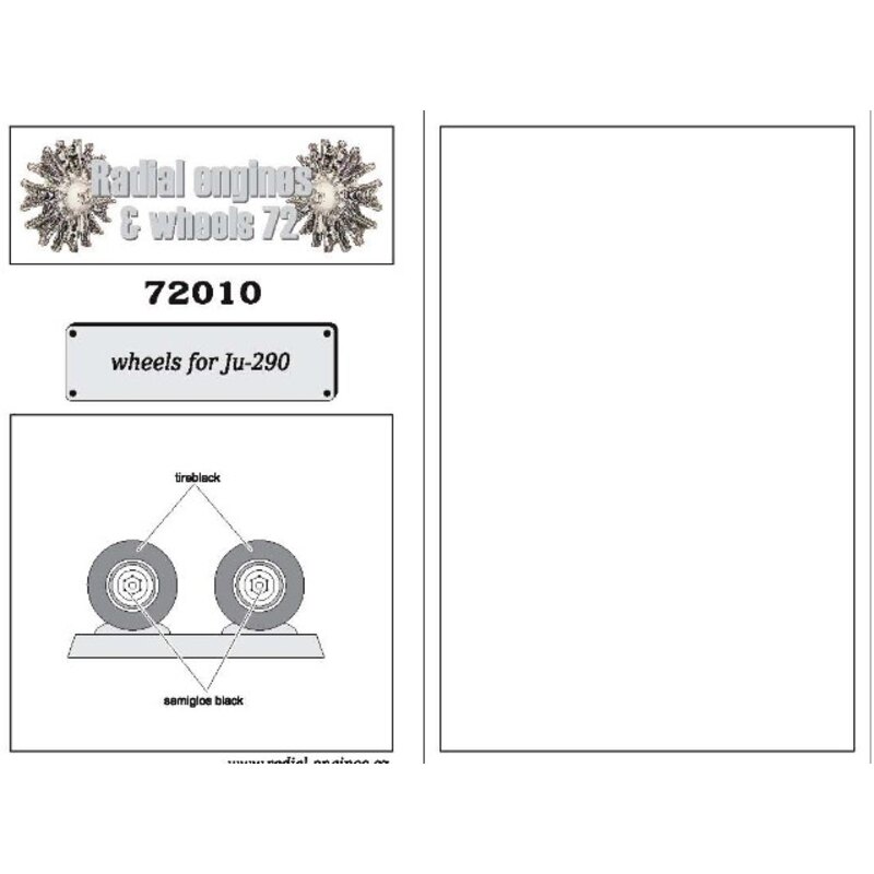 Junkers Ju 290 wheels (designed to be used with model kits from Revell)