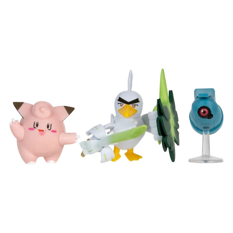 Pokémon pack 3 figures Battle Figure Set Clefairy, Terhal, Palarticho 5 cm