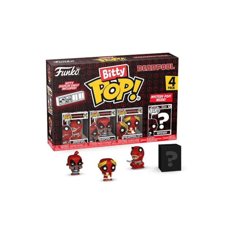 Deadpool pack 4 Bitty POP figures! Vinyl Dinopool 2.5 cm