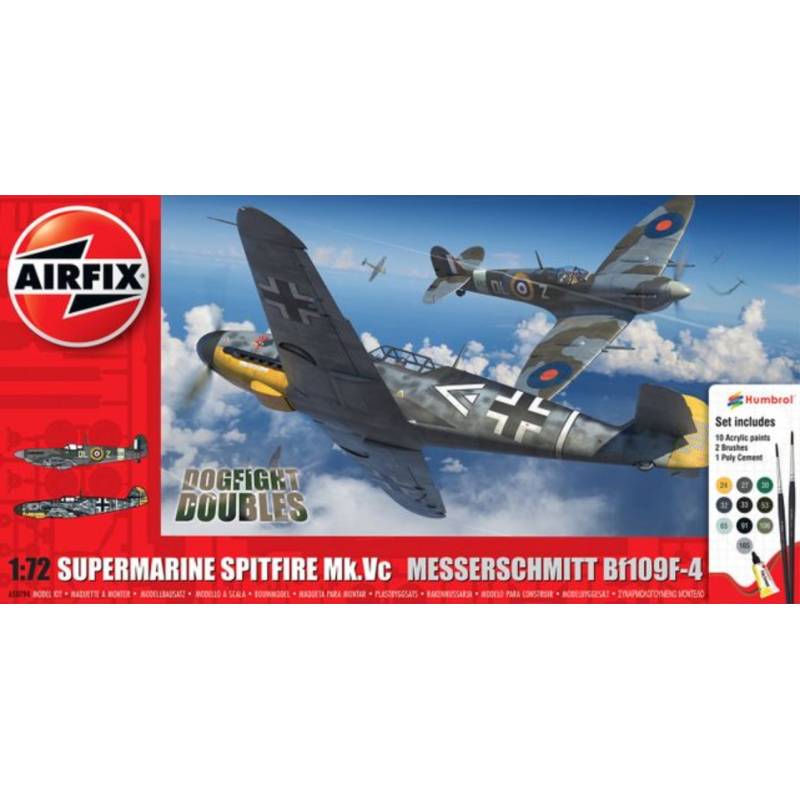 Supermarine Spitfire Mk.Vc & Messerschmitt Bf-109F-4 Dogfight DoubleNew Tooling Schaalmodel 