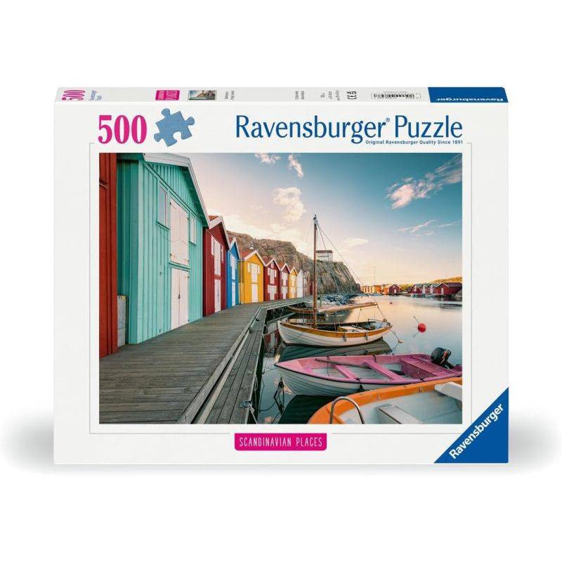 Puzzel 500 p - Drijvende huizen in Smögen, Zweden (Highlightpuzzel, Scandinavisch)