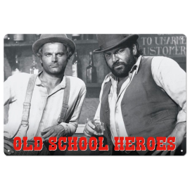 Bud Spencer & Terence Hill metal sign Old School Heroes 20 x 30 cm