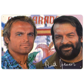 Bud Spencer & Terence Hill metal sign Autogramm 20 x 30 cm