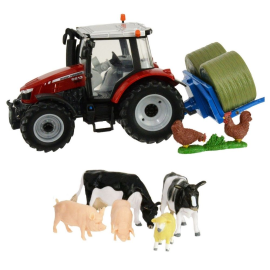 MASSEY-FERGUSON 5612 met accessoires en dieren