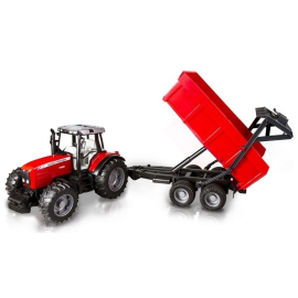 MASSEY FERGUSON 7480 met aanhanger Schaal: 1/16