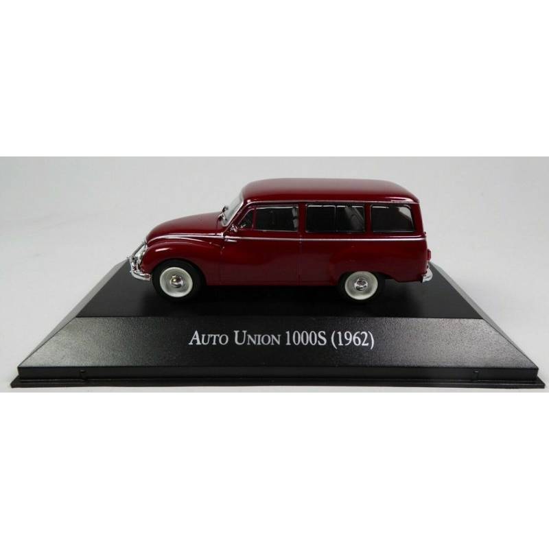 AUTO UNION 1000s stationwagen 1962 bordeauxrood verkocht in blisterverpakking