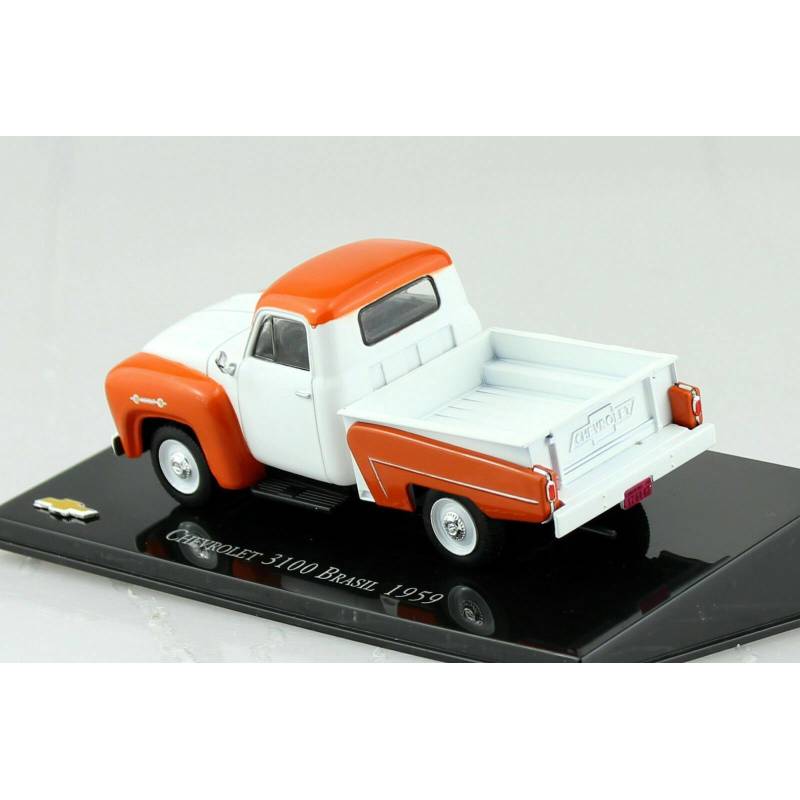 CHEVROLET 3100 Brazilië 1959 oranje en witte pick-up