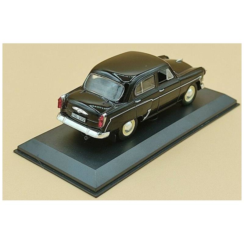 MOSKVITCH 407 1958 zwarte 4-deurs sedan verkocht in blisterverpakking