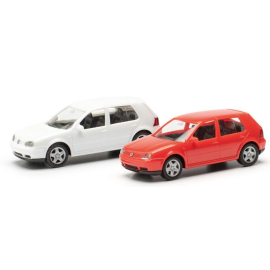 VOLKSWAGEN Golf IV wit en rood in set - 2 stuks