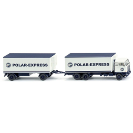 6X4 koelwagen vrachtwagen VOLVO F88 Polar-Express 2 assige aanhanger Miniatuurr 