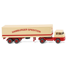 HENSCHEL HS 14/16 4x2 met halfstarre opbouw 2 assen Hamburger Spedition Miniatuurr 