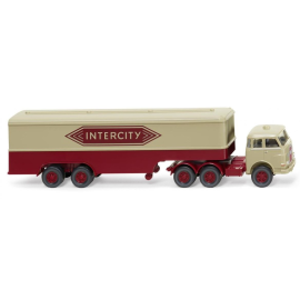 Oplegger MAN 6X4 Pausbacke Intercity aanhanger 2 assen Miniatuurr 