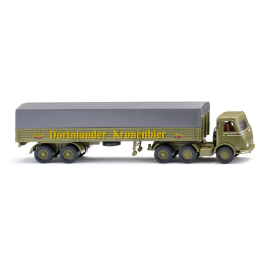 MERCEDES-BENZ LPS 333 6x4 met 2-assige huiftrailer DORTMUNDER KRONENBIER Miniatuurr 