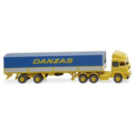 Dieplader oplegger IVECO 6X4 Danzas 2 assige aanhanger Miniatuurr 