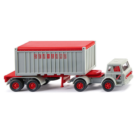 INTERNATIONAL 4x2 met 2-assige containerschip en SEA-LAND overdekte container Miniatuurr 