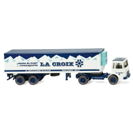 SAVIEM 4x2 met 2 assige koeltrailer LA CROIX Miniatuurr 